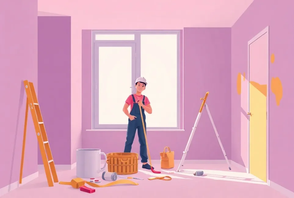 Intérieur rénové après travaux de peinture à Bolbec
