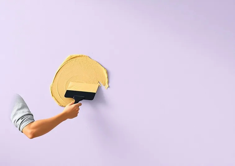 Application d'un enduit décoratif à la lisseuse sur un mur