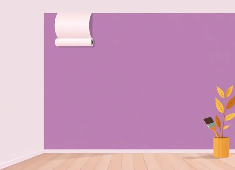 Pose de papier peint, rouleau et brosse à maroufler